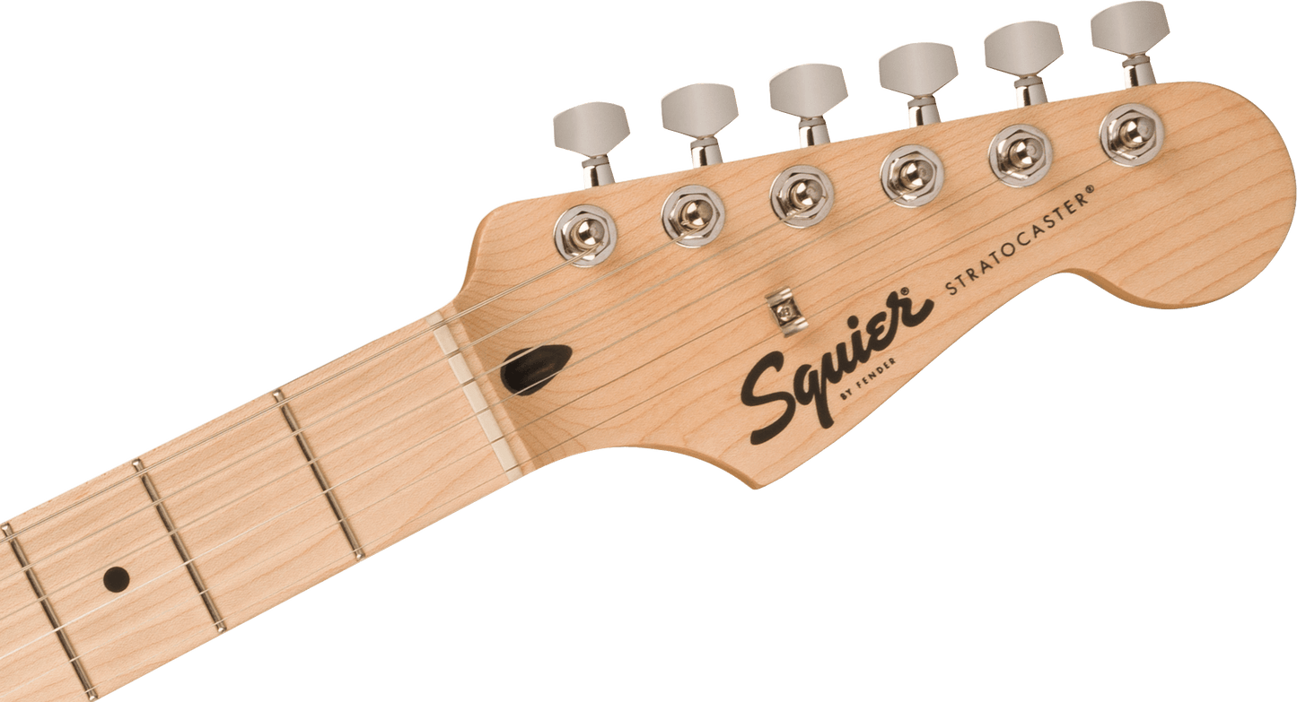Squier Sonic® Stratocaster® HSS, Maple Fingerboard, Black Pickguard, Black