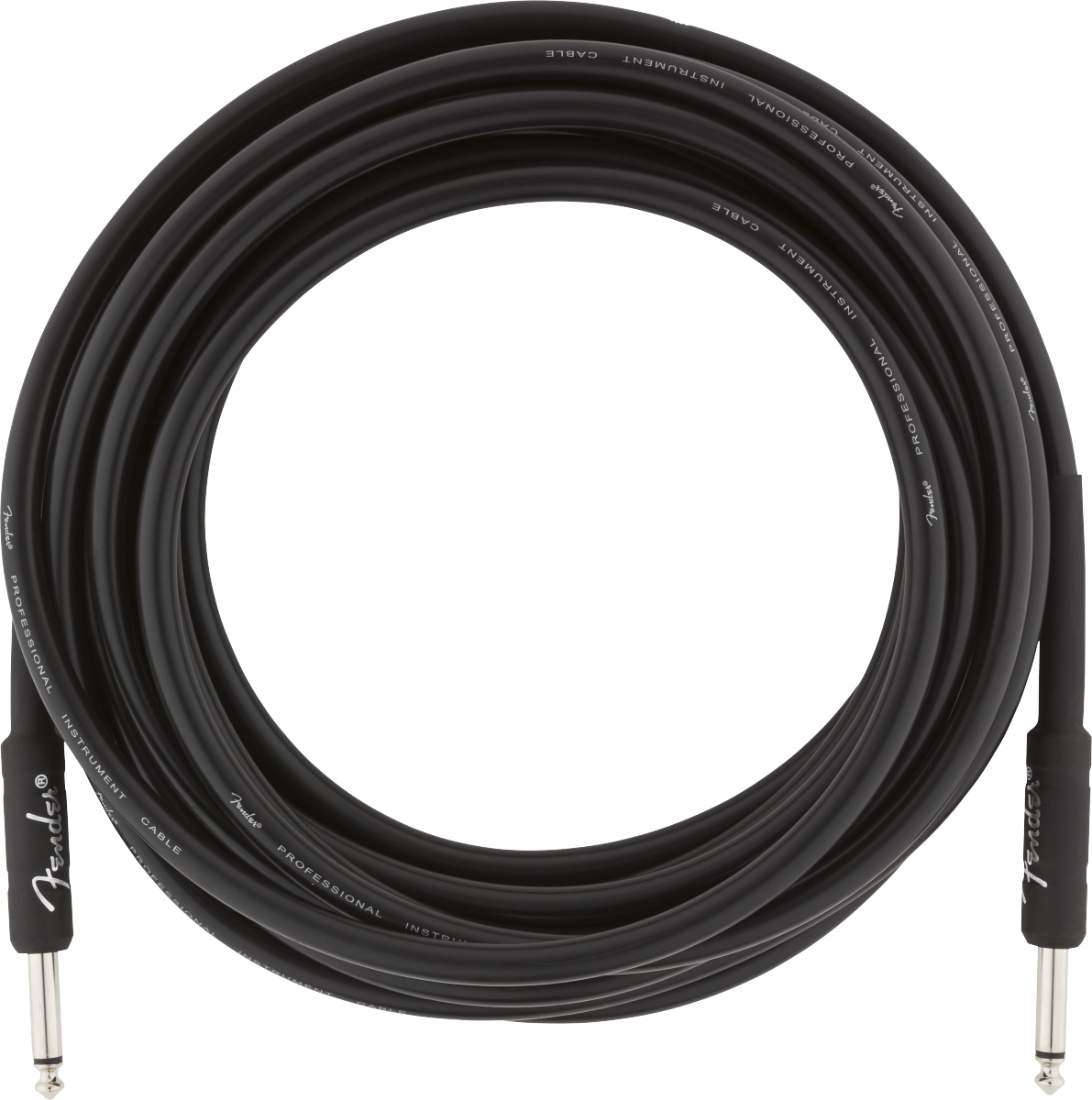 Fender Professional Series Instrument Cables Straight/Straight, 18.6', Black 5.67m