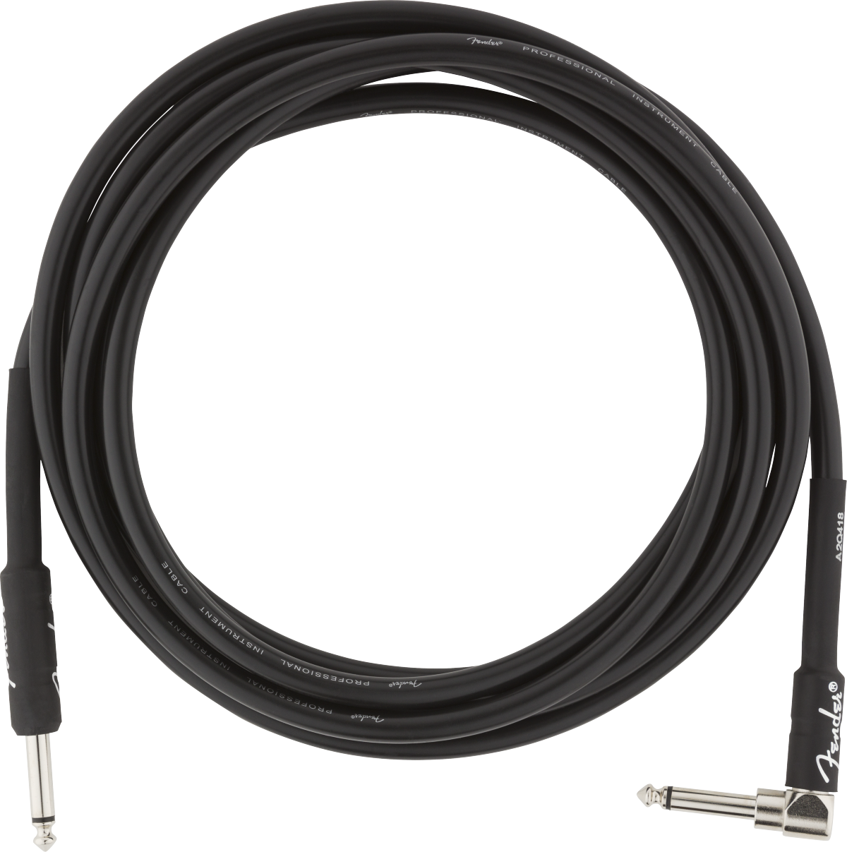 Fender Professional Series Instrument Cables Straight-Angle, 10', Black 3m