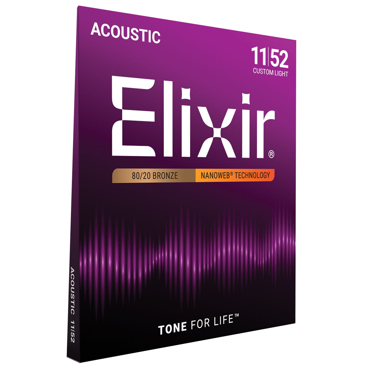 Elixir 11027 Nanoweb 80/20 Custom Light 11-52 E11027