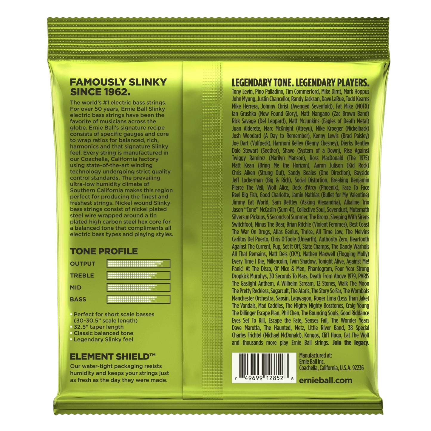 Ernie Ball Short Scale Slinky Electric Bass Strings