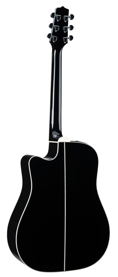 Takamine Legacy Series Dreadnought AC/EL Guitar with Cutaway in Black Gloss Finish Includes Takamine SH200A Case