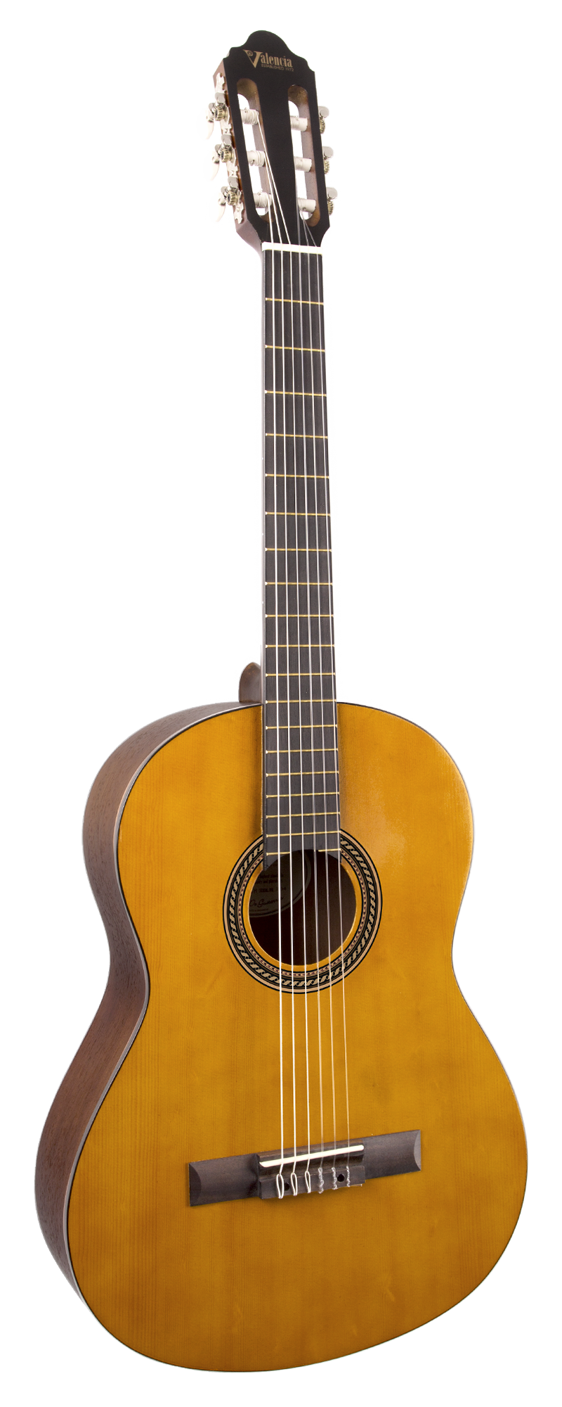 Valencia VC204H Hybrid Full Size Nylon/Classical Guitar Natural
