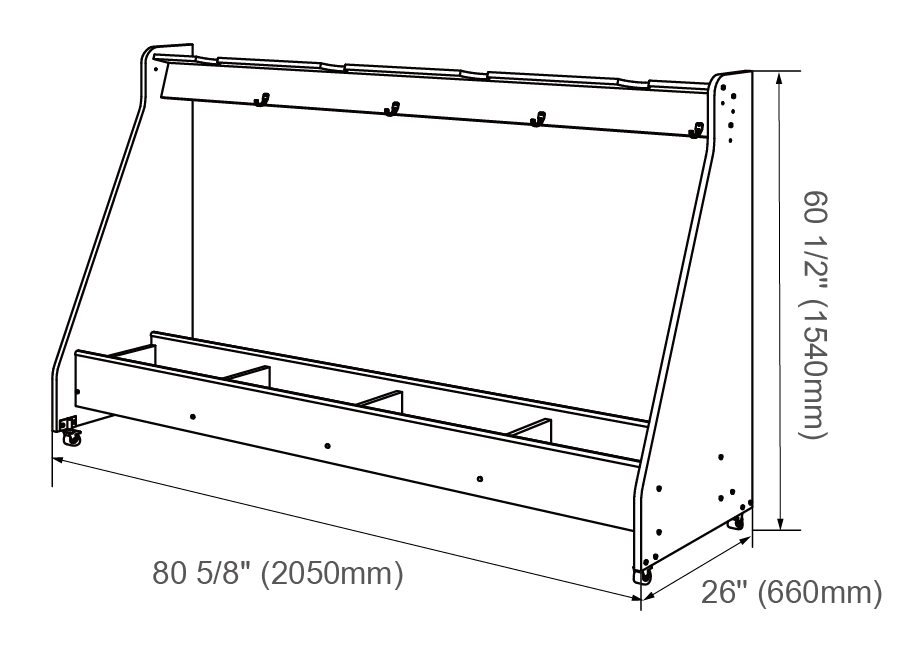 Alges Mobile Instrument Storage - 4-Unit Double Bass Rack