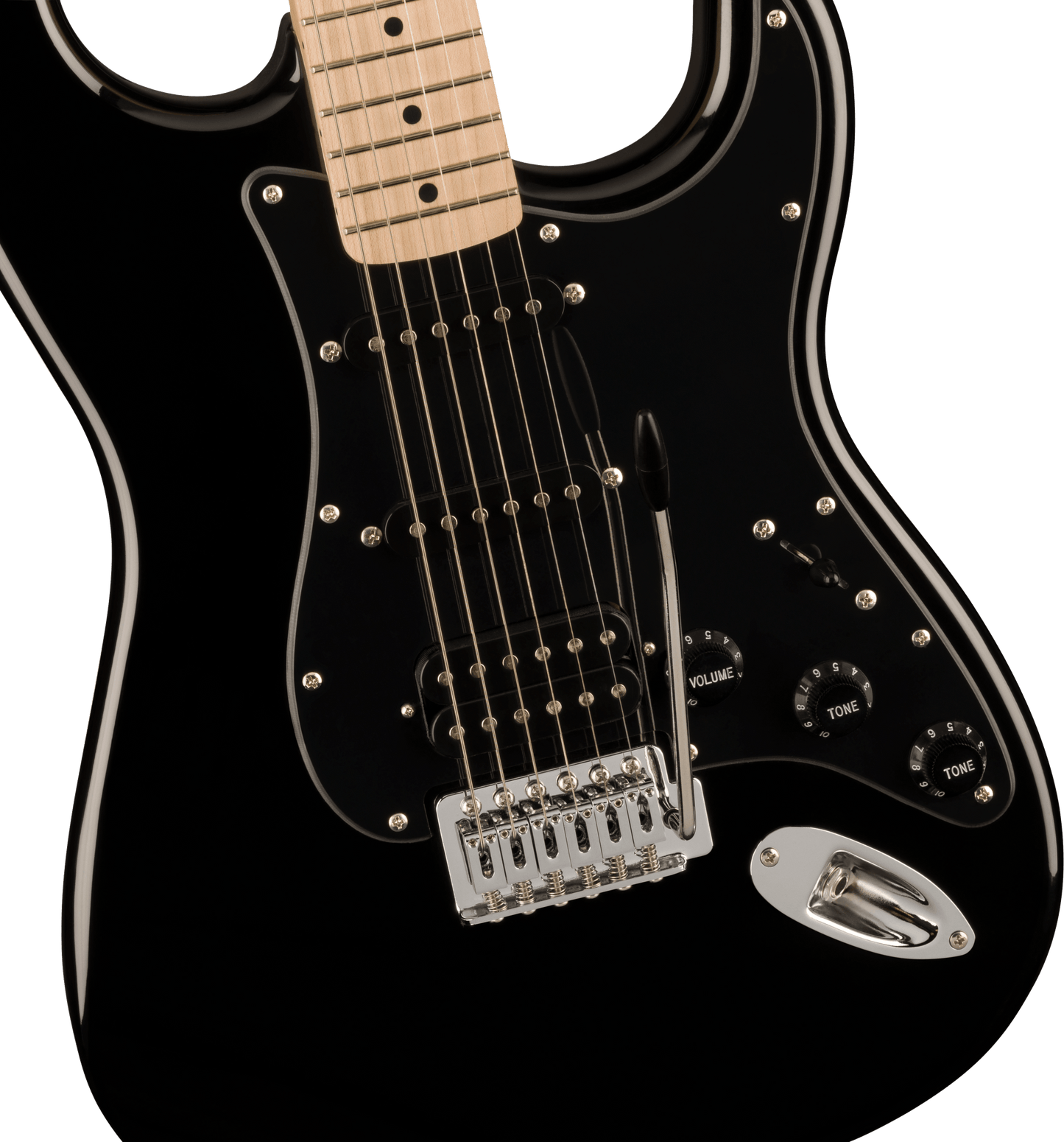 Squier Sonic® Stratocaster® HSS, Maple Fingerboard, Black Pickguard, Black