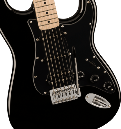 Squier Sonic® Stratocaster® HSS, Maple Fingerboard, Black Pickguard, Black