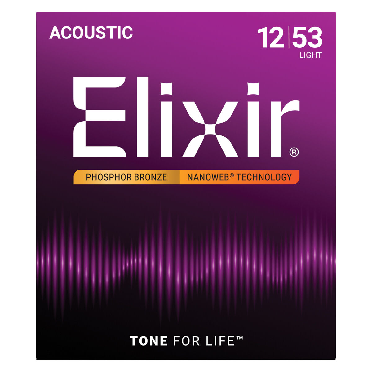 Elixir 16052 Nanoweb PHOSPHOR Bronze Light 12-53