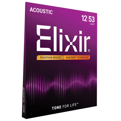 Elixir 16052 Nanoweb PHOSPHOR Bronze Light 12-53