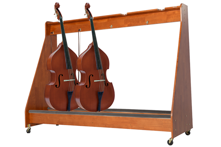 Alges Mobile Instrument Storage - 4-Unit Double Bass Rack