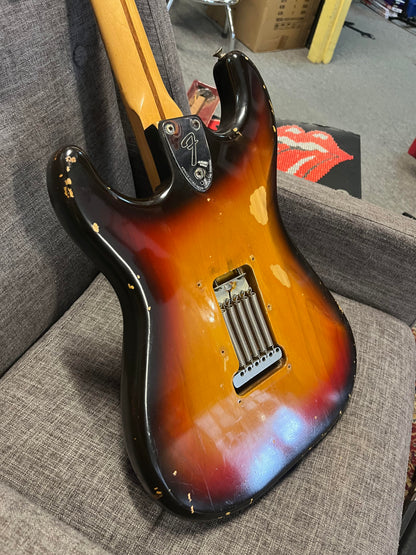 Second Hand Fender 1978/79 Strat 3 Colour Sunburst in SKB Hard case Serial # S 905850