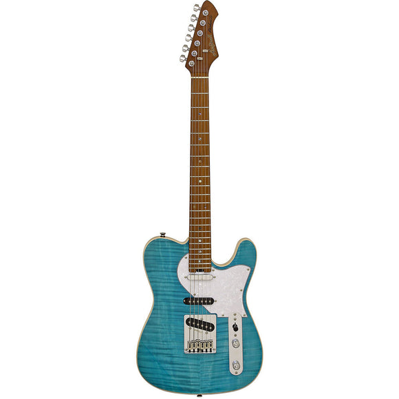 Aria 615-MK2 Nashville Electric Guitar in Turquoise Blue Gloss Finish Aria Pro II Hot Rod Collection
