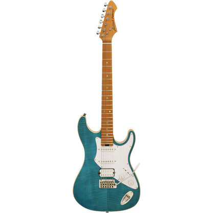 Aria 714-MK2 Fullerton Series Electric Guitar in Turquoise Blue Pickups: 2 x Single Coil/1 x Humbucking