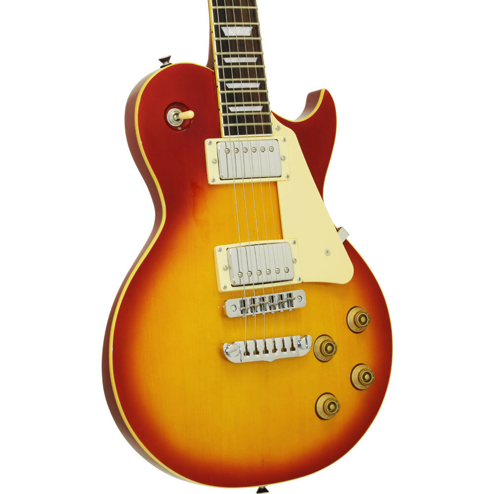 Aria PE-350STD Series Electric Guitar in Aged Cherry Sunburst Pickups: 2 x Classic Power (Alnico-5)