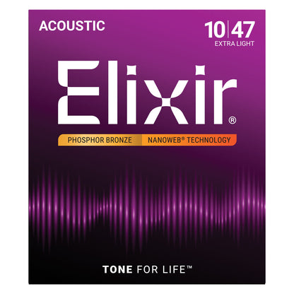 Elixir 16002 Nanoweb Phosphor Bronze Extra Light 10-47 E16002