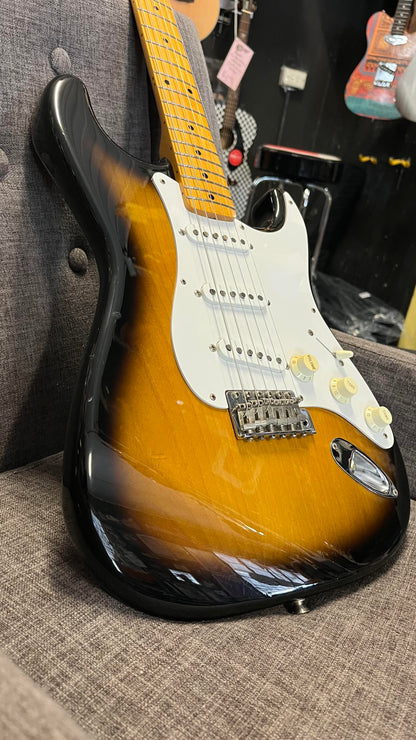 Second Hand Fender 57 reissue Strat 2 Colour Sunburst MN in Hard Case Serial # S066057