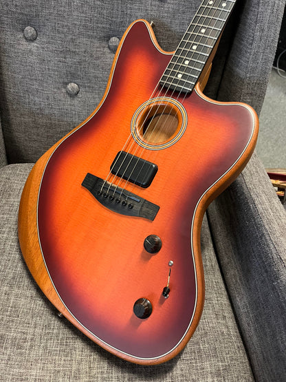 Second Hand Fender American Acoustasonic® Jazzmaster Tobacco Sunburst in Gig Bag Serial #US220761A