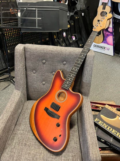 Second Hand Fender American Acoustasonic® Jazzmaster Tobacco Sunburst in Gig Bag Serial #US220761A