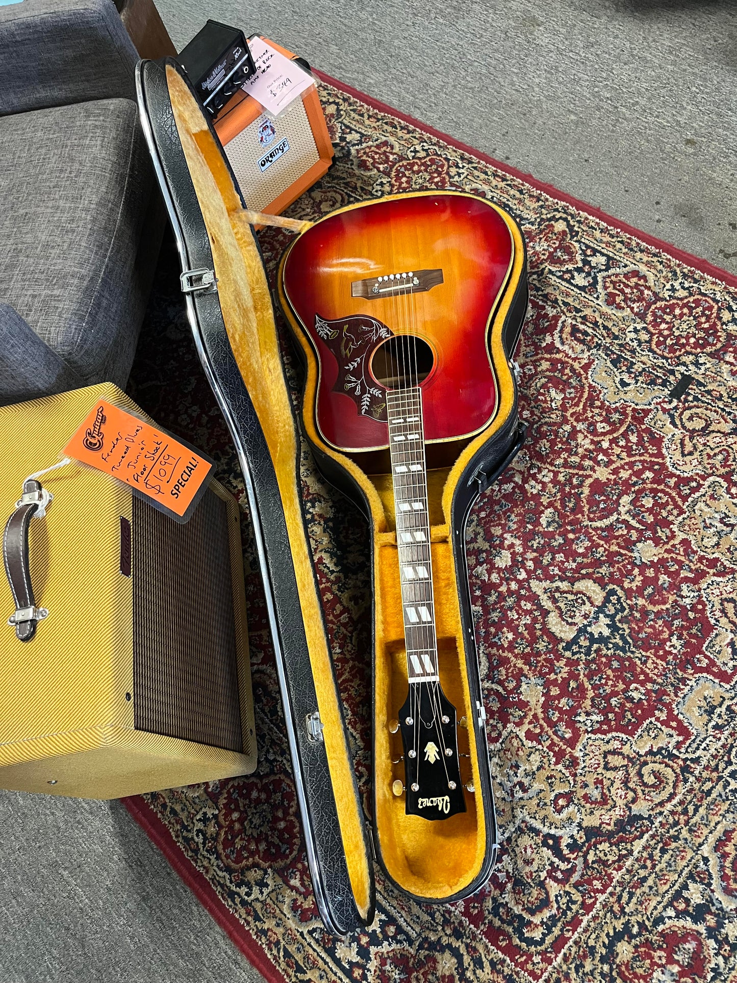 Second Hand Ibanez 684-6 Concord Hummingbird Copy with under saddle pickup in Hard Case