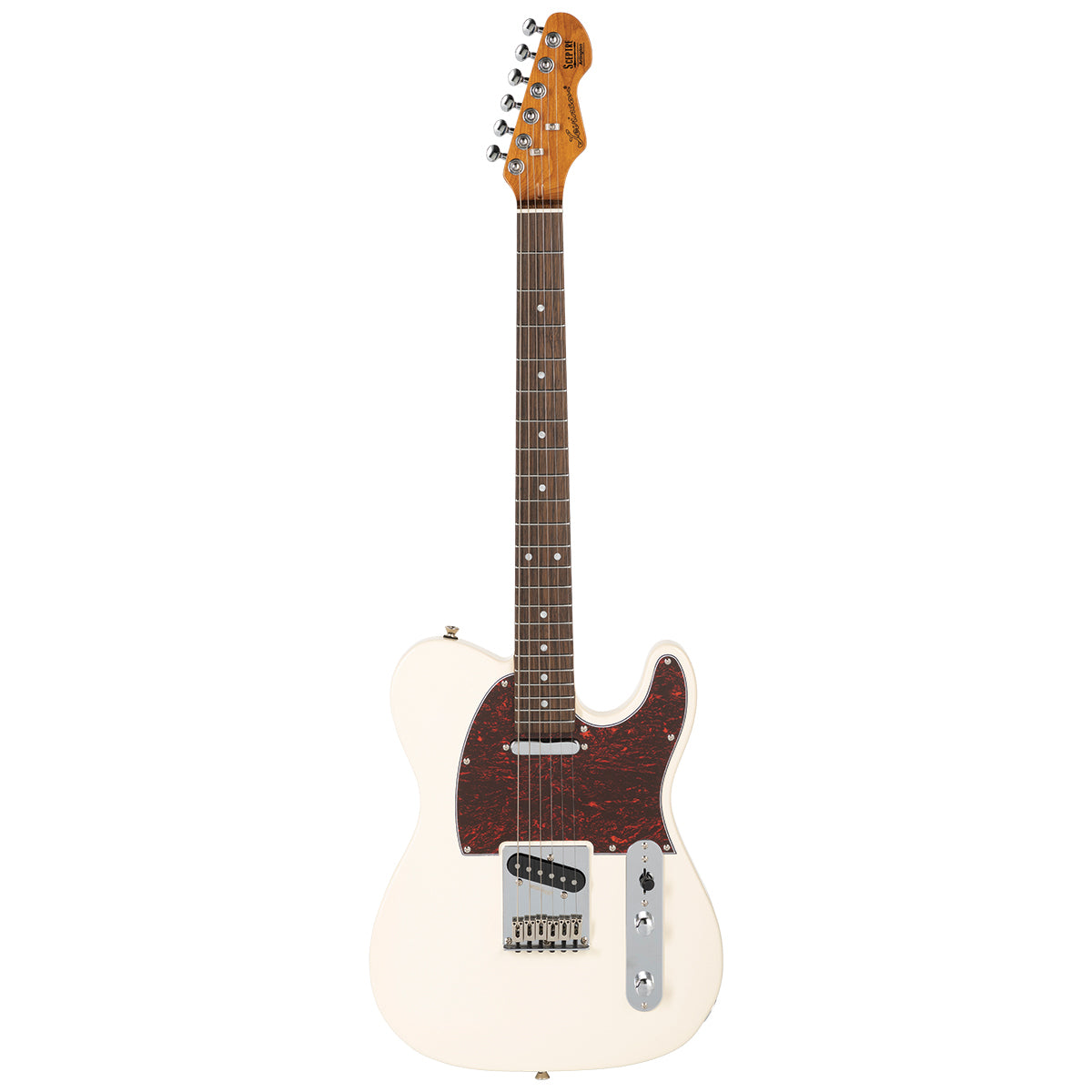 Levinson Sceptre Arlington Std Single Cutaway Olympic White SS w Indian Laurel Board