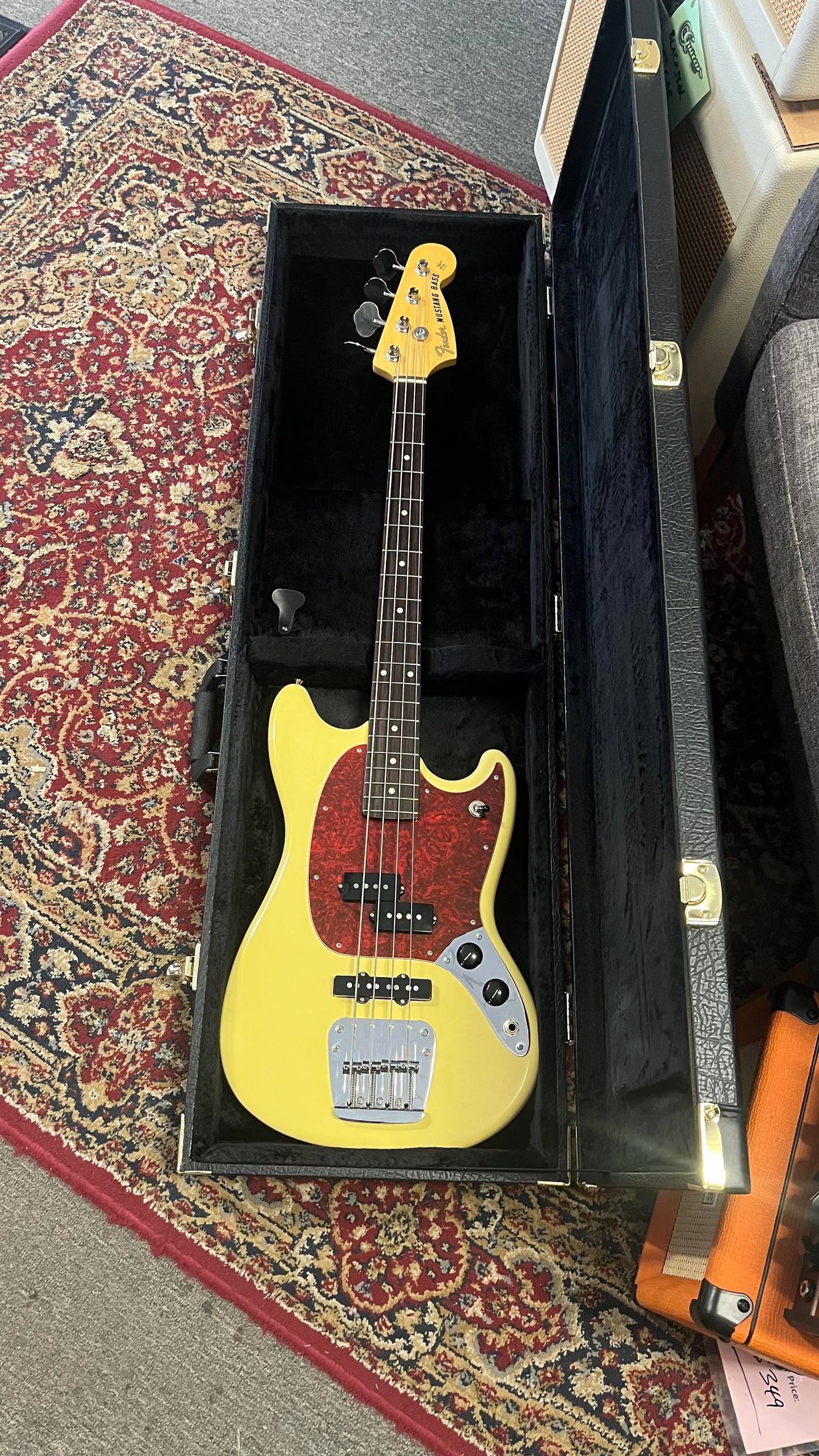 2020 MIJ Fender Hybrid Mustang Bass Vintage White in Hard Case Serial #JD20004078