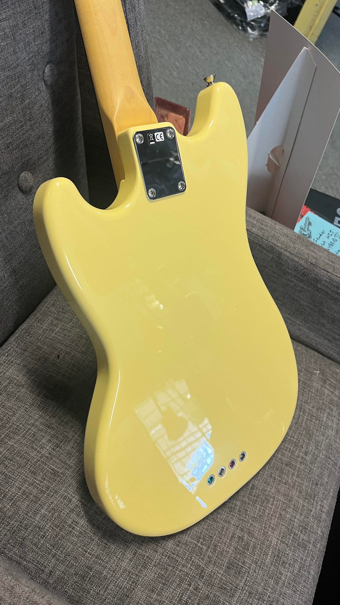 2020 MIJ Fender Hybrid Mustang Bass Vintage White in Hard Case Serial #JD20004078