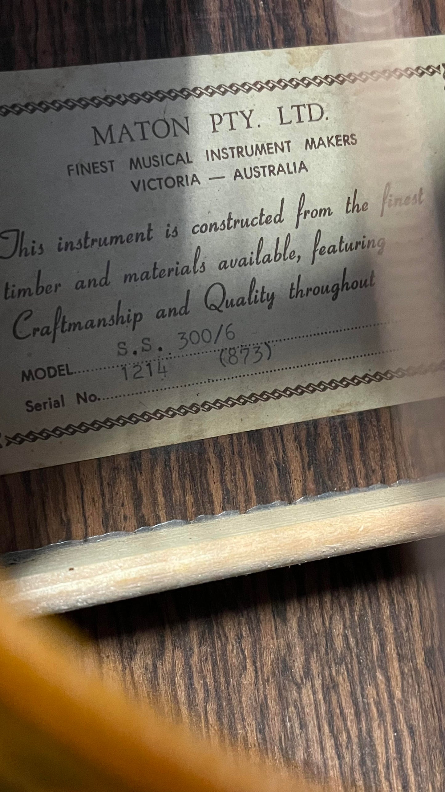 Maton Southern Star 300/6 1973 in Hard Case Serial# 1214 (873)