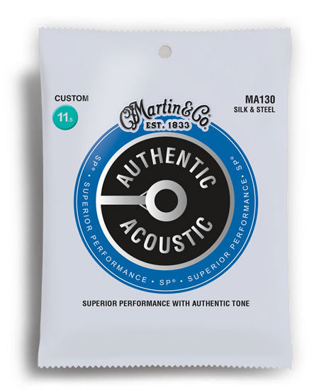 Martin Authentic Acoustic SP Silk & Steel Custom Guitar String Set (11.5-47) For Acoustic Guitars