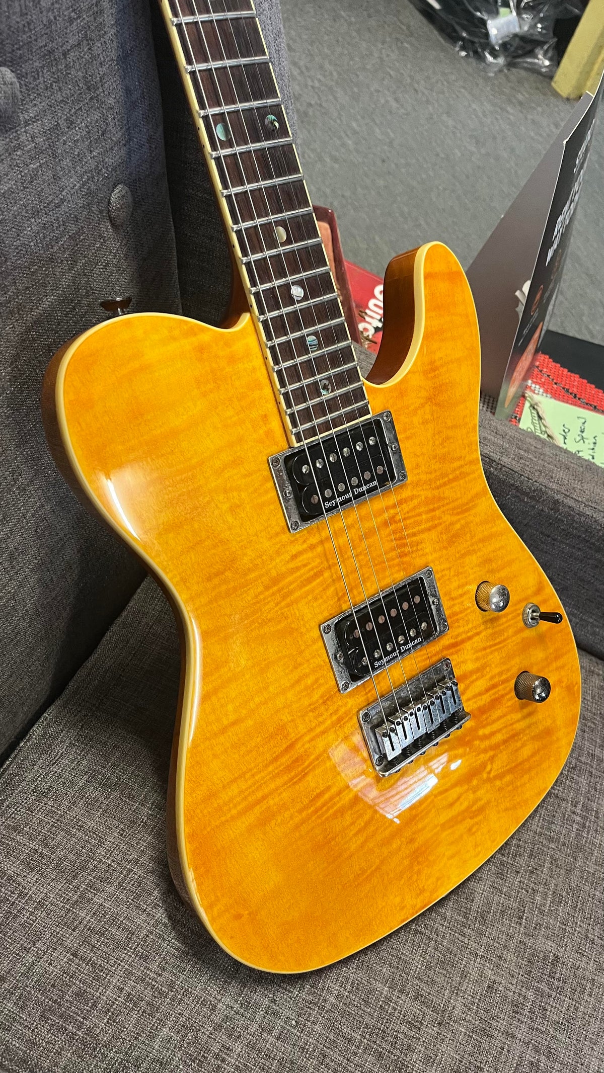 Second Hand 2019 Fender Special Edition Custom Telecaster FMT HH Amber Serial # ICF18001767 in Hard Case