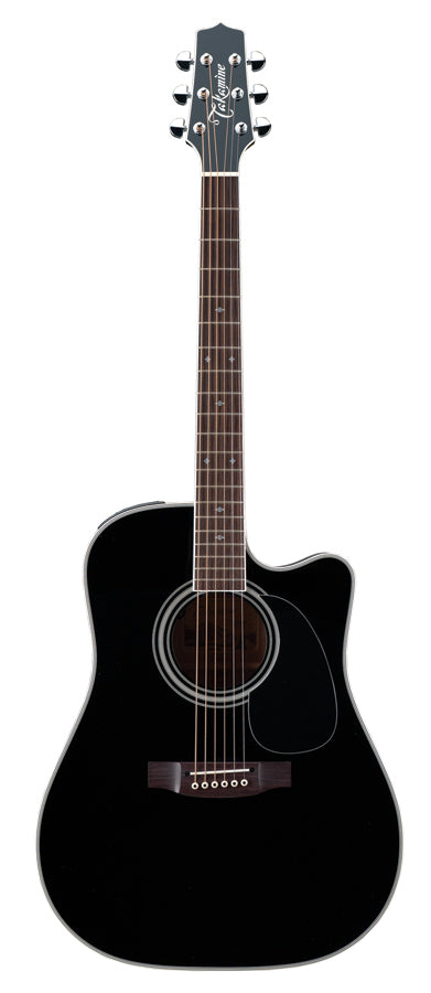 Takamine Legacy Series Dreadnought AC/EL Guitar with Cutaway in Black Gloss Finish Includes Takamine SH200A Case