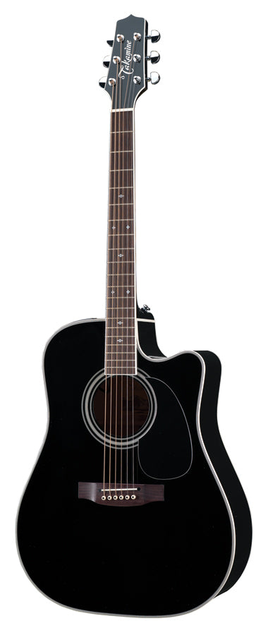 Takamine Legacy Series Dreadnought AC/EL Guitar with Cutaway in Black Gloss Finish Includes Takamine SH200A Case