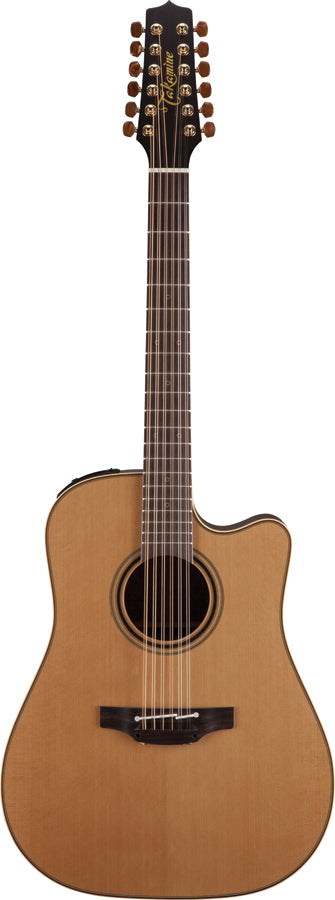 Takamine Pro Series 3 Dreadnought 12 String AC/EL Guitar with Cutaway in Natural Satin Finish Includes Takamine SH200A Case