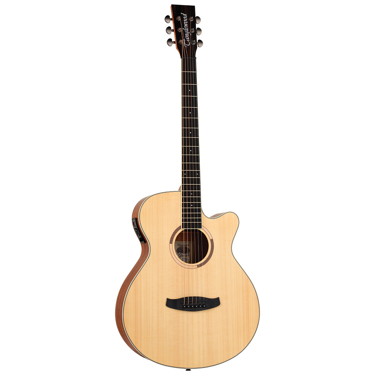 Tanglewood Elemental Solid Mahogany Top SuperFolk C/E Guitar [TE4-CE-BL]