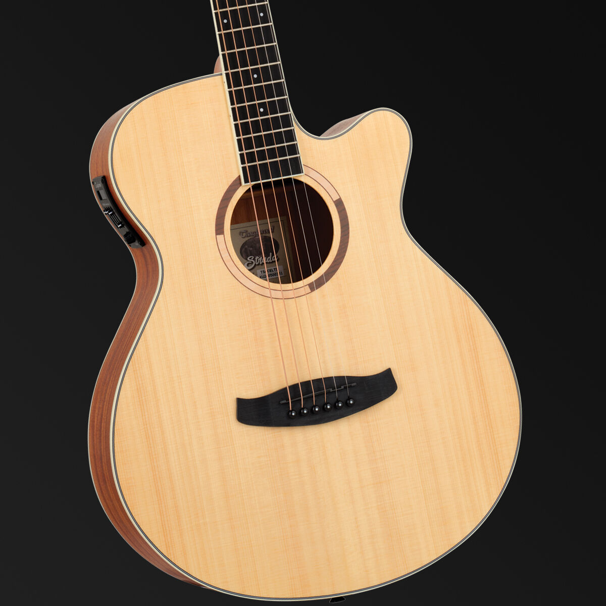 Tanglewood Elemental Solid Mahogany Top SuperFolk C/E Guitar [TE4-CE-BL]