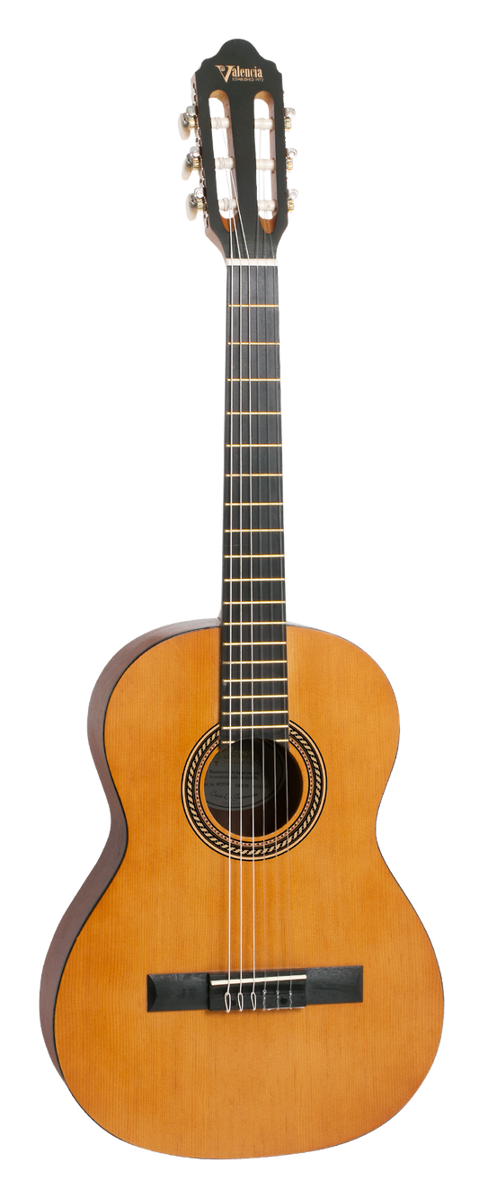 Valencia VC203H Hybrid 3/4 Size Nylon/Classical Guitar Natural