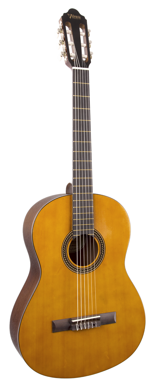 Valencia VC204H Hybrid Full Size Nylon/Classical Guitar Natural