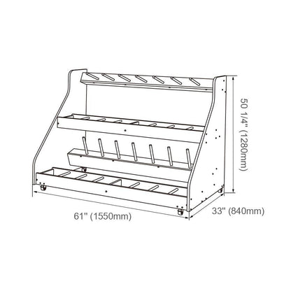 Alges Mobile Instrument Storage - 16-Unit Violin / Viola Rack