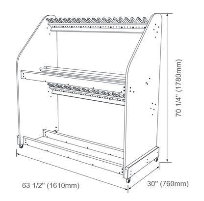Alges Mobile Instrument Storage - 20-Unit Guitar Rack