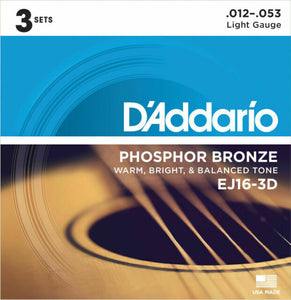 Daddario EJ16-3D 3 Pack